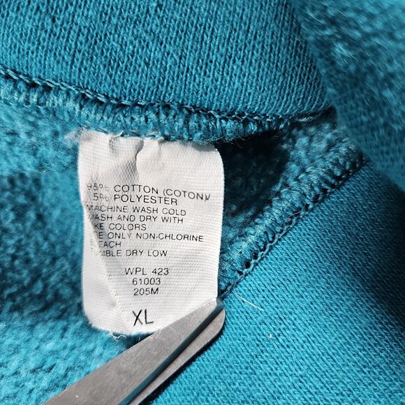 Vintage 90s Levi Strauss & Co Sweatshirt Green Embroidered Logo Spell Out Grunge - Picture 11 of 16